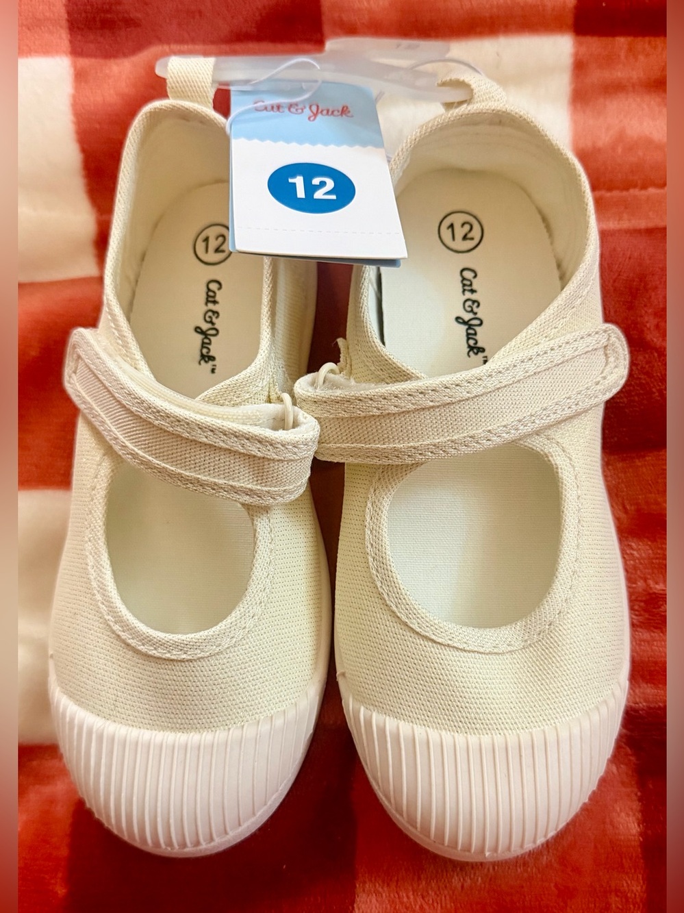 Cat & Jack Cream Canvas Mary Jane Shoes